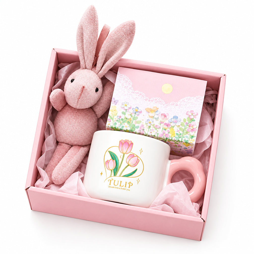 Birthday Gift Small Fresh Tulip Cup Ceramic Cup Girl's Heart Accompanying Gift for Best Friends Practical Mug