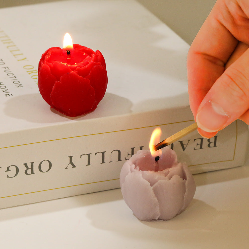 Handmade Red Rose Scented Candle Set  for Home Use Valentine's Day Gift Fragrance Souvenir Candle