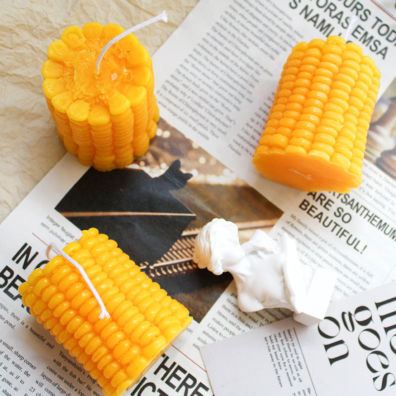 3D Corn-Shaped Scented Candle Gift Souvenir Butter Lamp  Holiday Gift  Creative Indoor Photo Prop(Lyche Water Tea )