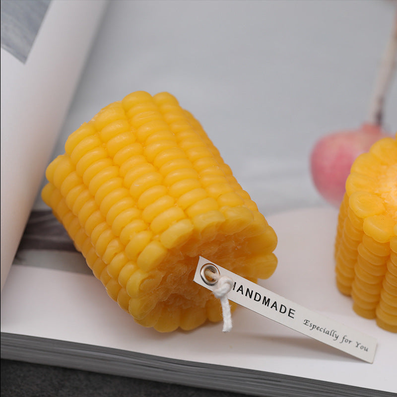 3D Corn-Shaped Scented Candle Gift Souvenir Butter Lamp  Holiday Gift  Creative Indoor Photo Prop(Lyche Water Tea )