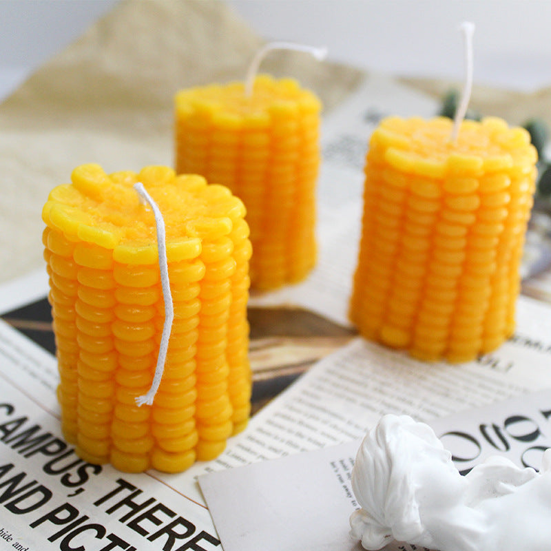 3D Corn-Shaped Scented Candle Gift Souvenir Butter Lamp  Holiday Gift  Creative Indoor Photo Prop(Lyche Water Tea )