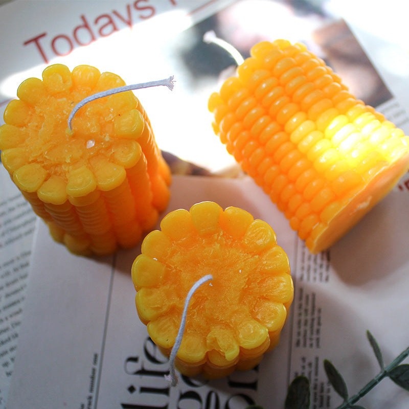 3D Corn-Shaped Scented Candle Gift Souvenir Butter Lamp  Holiday Gift  Creative Indoor Photo Prop(Lyche Water Tea )
