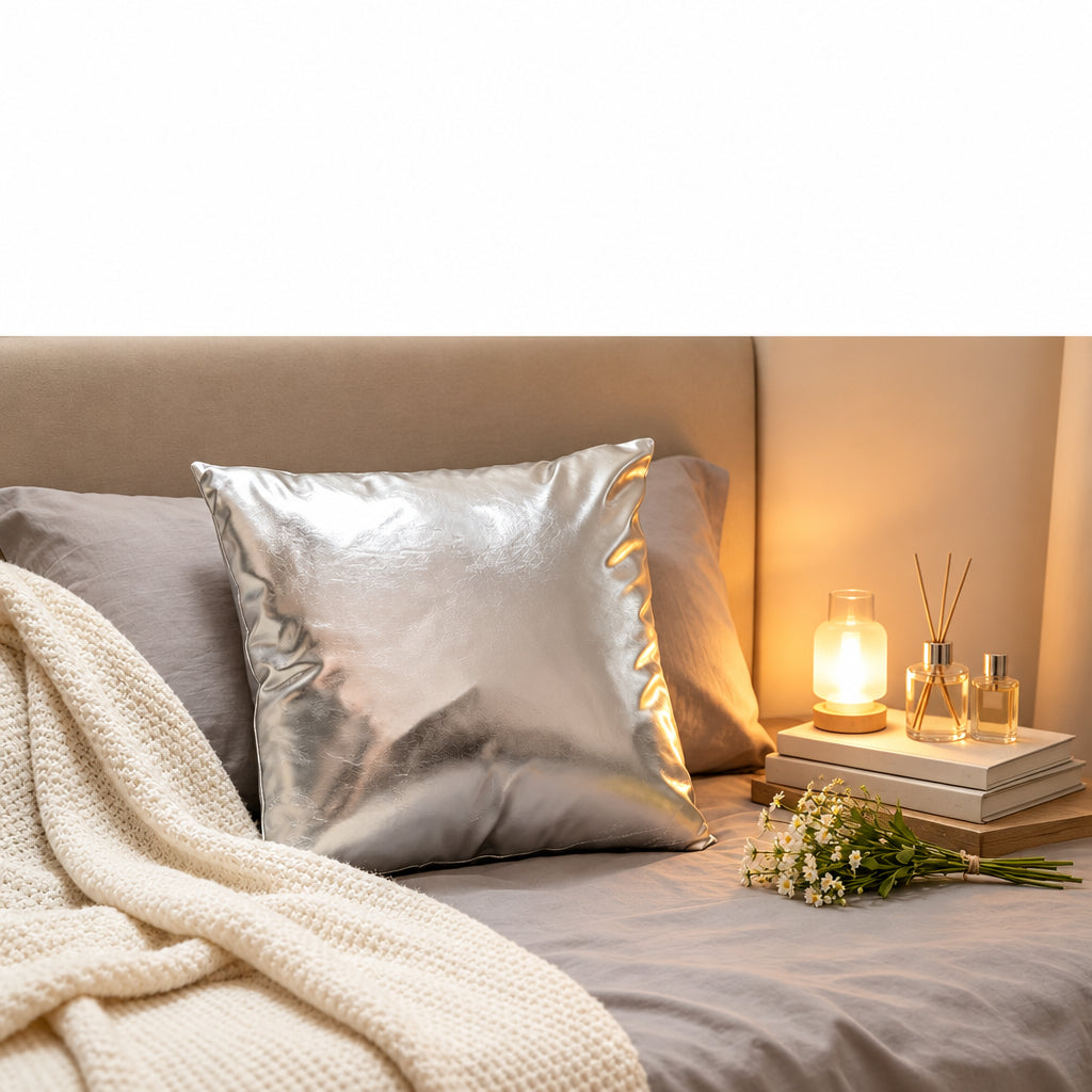 Decorative Cushion Cover Metallic Luster Soft Cushion Cover Faux Leather Soft Square Pillowcase Light Luxury Nordic Style Removable and Washable