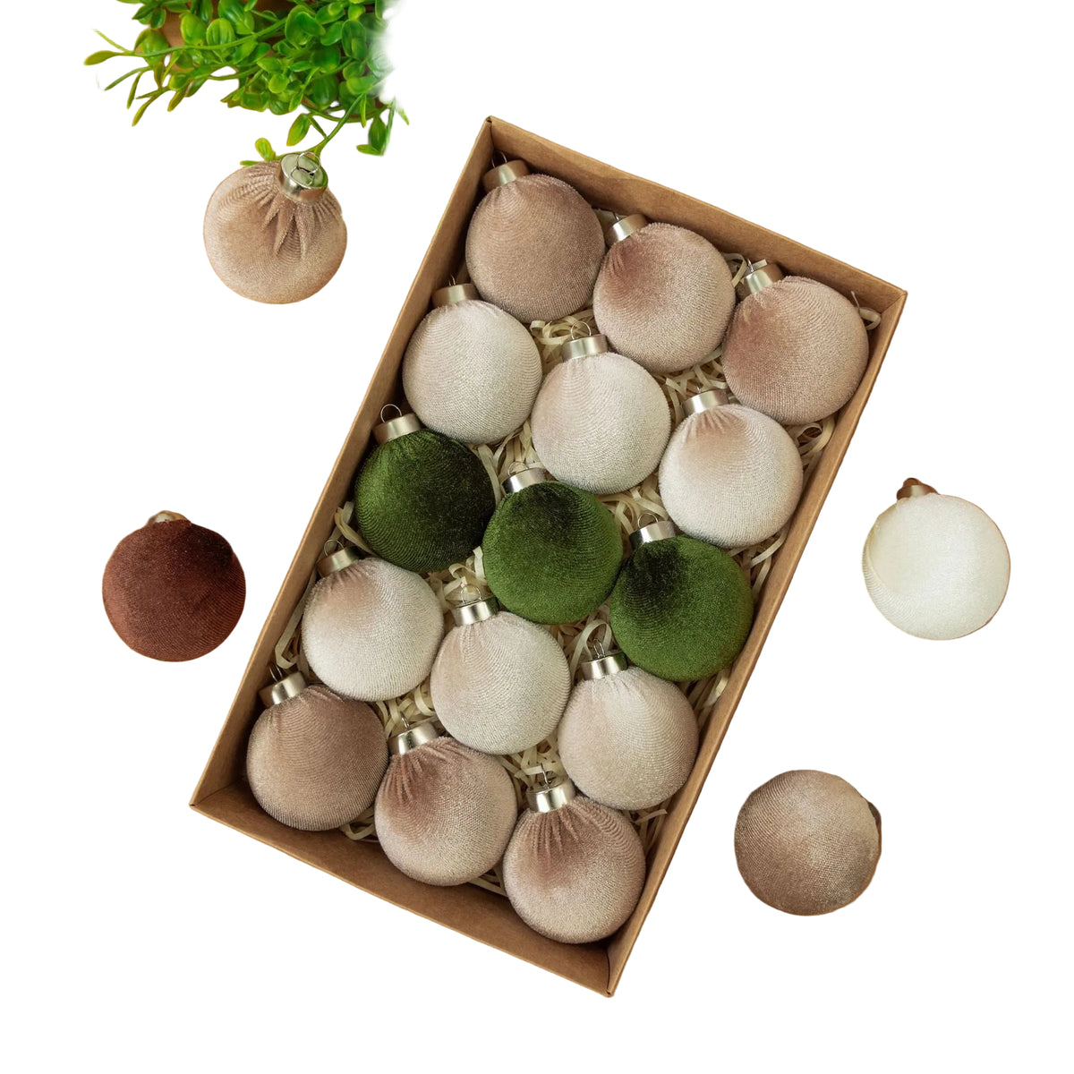 velvet Christmas balls 6CM-15pcs fabric-wrapped balls Christmas decorations