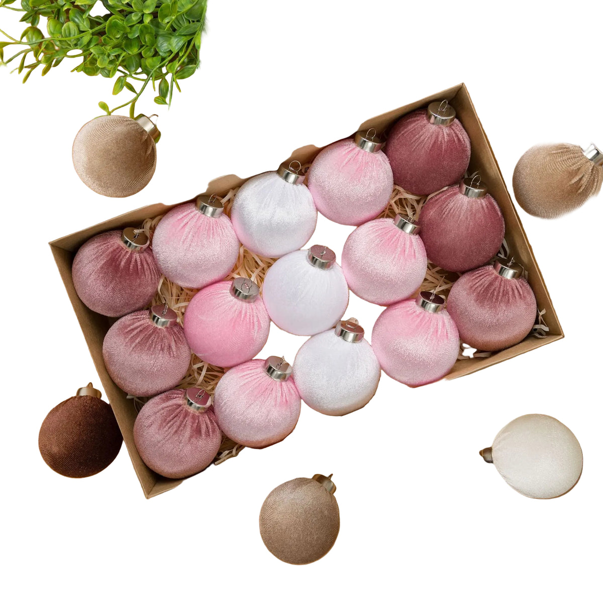 velvet Christmas balls 6CM-15pcs fabric-wrapped balls Christmas decorations