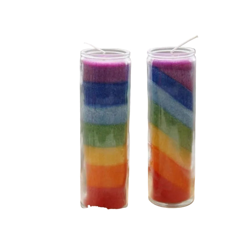 Rainbow Aromatherapy Meditation Yoga Candles Colorful Single-Color Cylindrical Wax