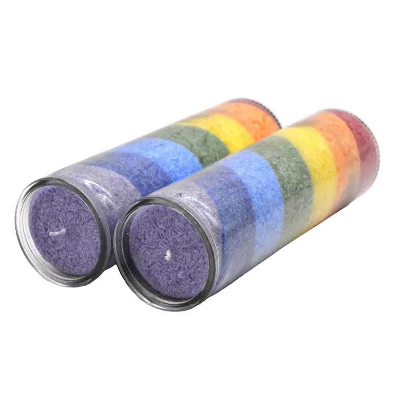 Rainbow Aromatherapy Meditation Yoga Candles Colorful Single-Color Cylindrical Wax
