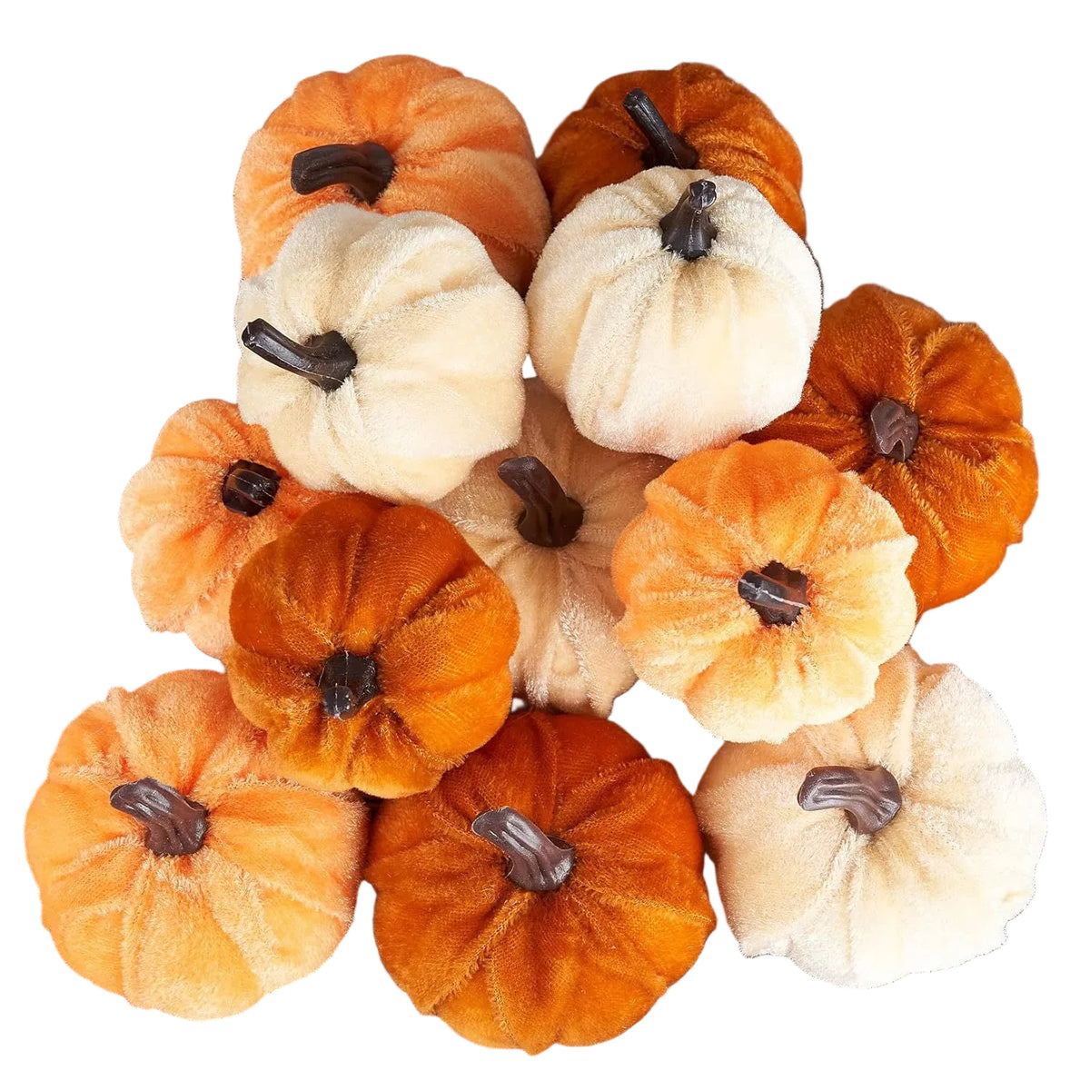 Simulated Velvet Small Pumpkin Ornaments Autumn Harvest Decorations Halloween Holiday Props Set