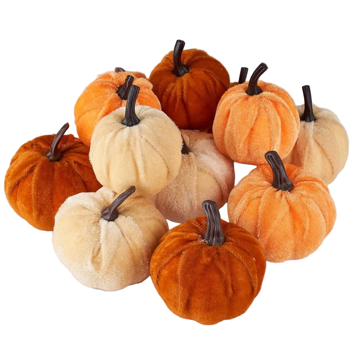 Simulated Velvet Small Pumpkin Ornaments Autumn Harvest Decorations Halloween Holiday Props Set