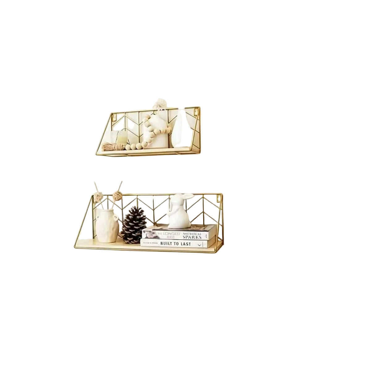 Iron grid storage rack for kitchen and bathroom partition shelf wall-mounted decorative plant stand
