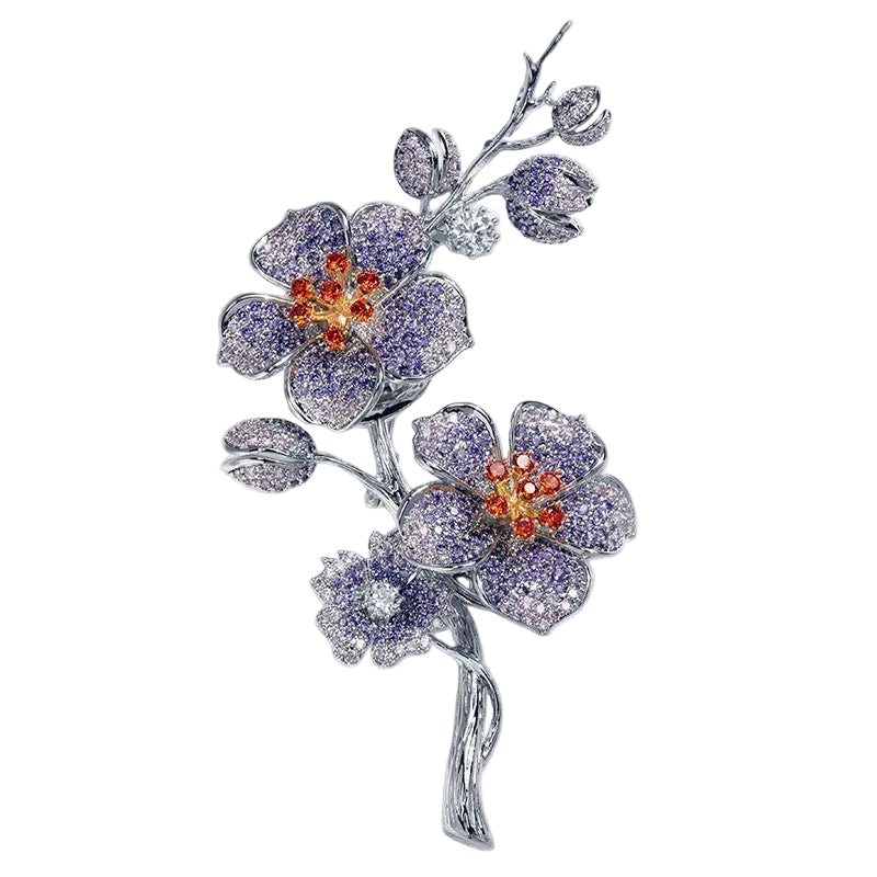 Flower Brooch Pin Detachable Ear Clip Dual-Use Flower Accessories