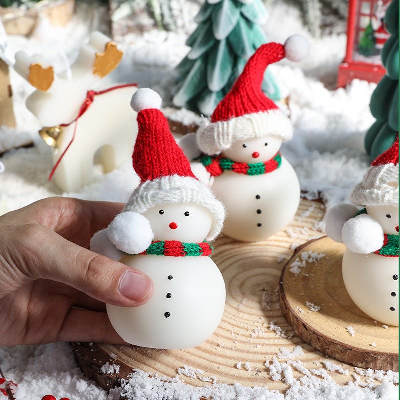 Soybean Wax Christmas Snowman Aromatherapy Candle Hand Gift Diy