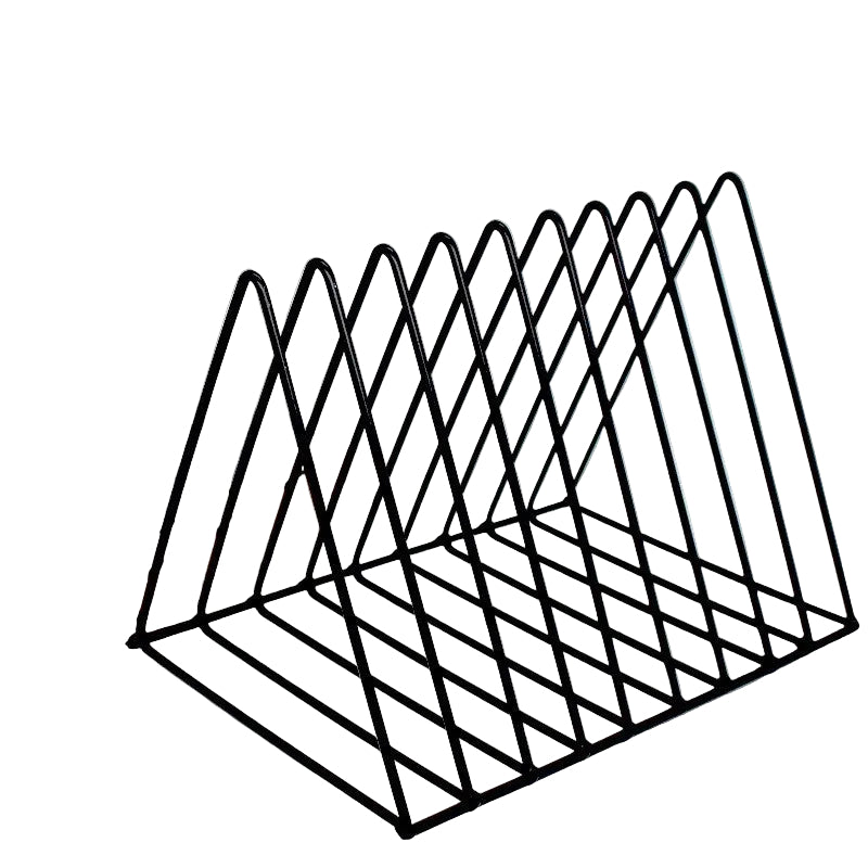 Triangular Simple Creative 9-Compartment Iron Art Bookshelf Crafts Office Desk Display Storage Organizer Rack