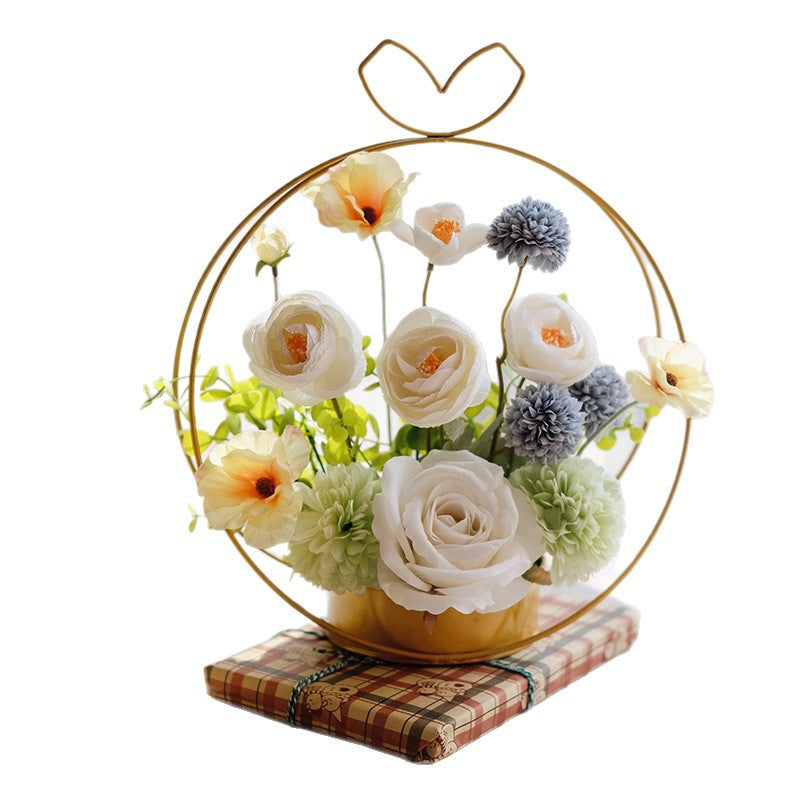 Artificial Flowers Iron Flower Stands Dining Table Decorations Housewarming Floral Arrangements