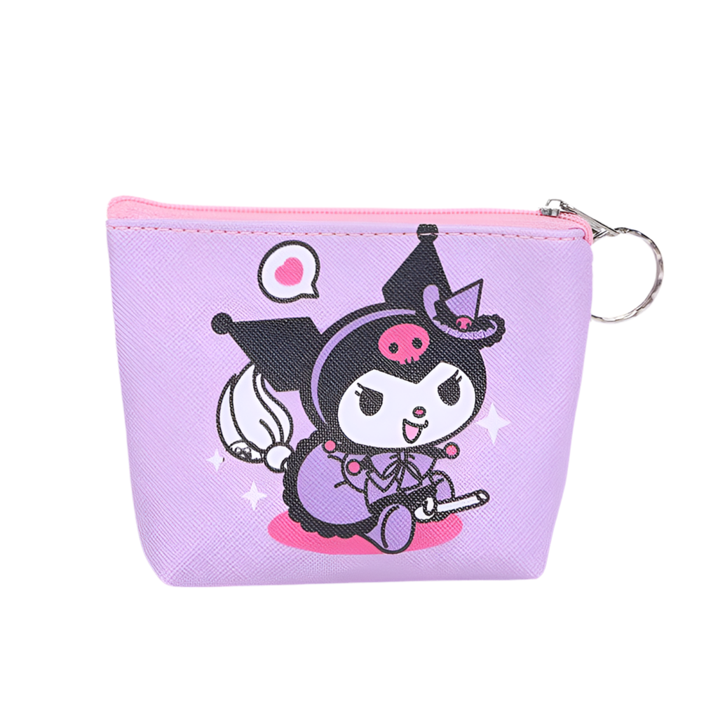 Hemasa Hello Kitty Purse Coin Purses Cartoon Printed PU Melody Cute Wallet Bag Keychains Storage Bag Sanrio Kuromi Kawaii Mini Pouch