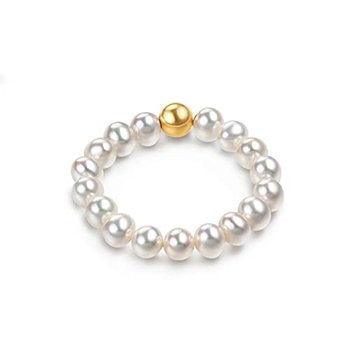 Beautiful pearls glass beads elastic finger/Toe rings (set of 2) (Pearls)