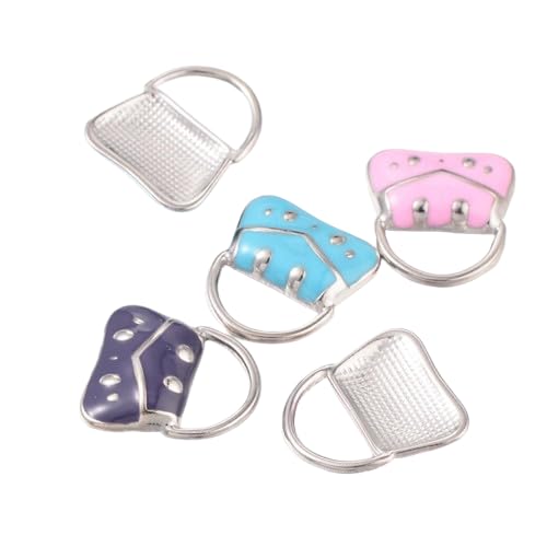5Pcs Multicolour Enamel Handbag Alloy Charms