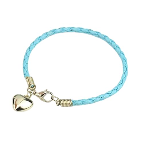 PU Leather Braided Charm Bracelets (Baby Pink)