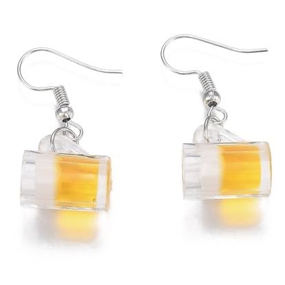 Beer Glass Charms earrings (Yellow)