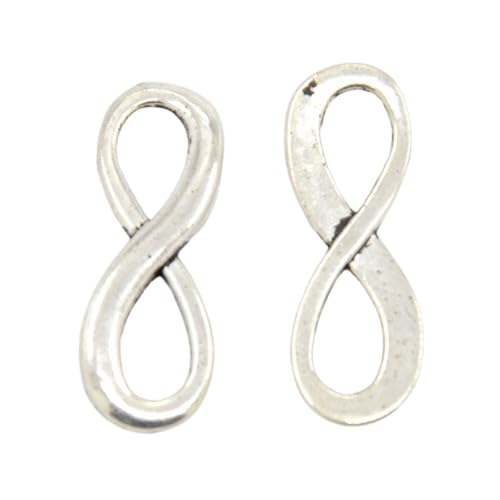Hemasa 30 Pcs Tibetan Style Infinity Shaped Alloy Charms in Antique Silver