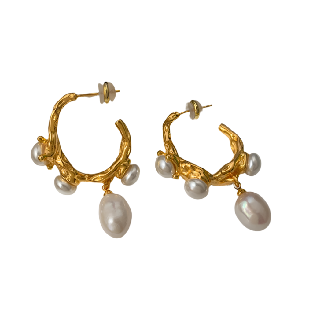 Hemasa Pearl Pendant Women's Earrings  geometric large earrings Ear studs