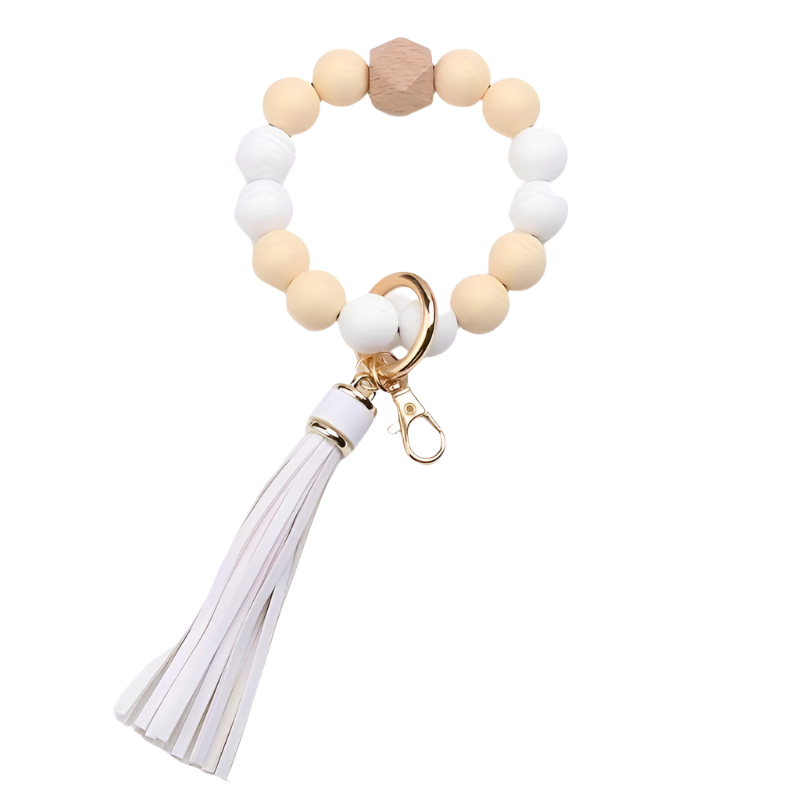 Hemasa  Silicone Beaded Bracelet Keychain Women's Bracelet/ Keychain Wristband Keychain
