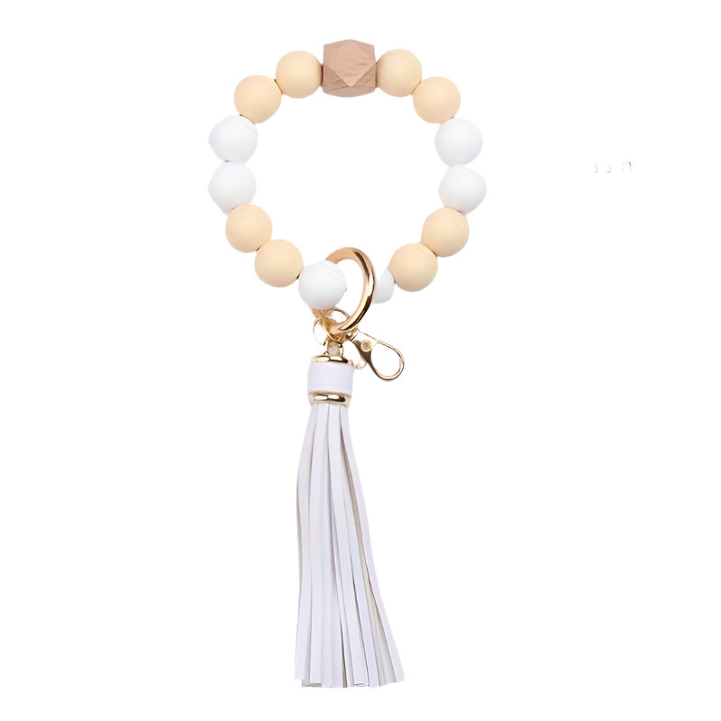 Hemasa  Silicone Beaded Bracelet Keychain Women's Bracelet/ Keychain Wristband Keychain