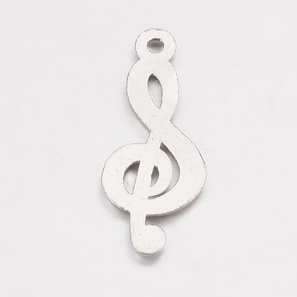 Hemasa 20 Pcs Tibetan Style Musical Note shaped charms in Antique Silver