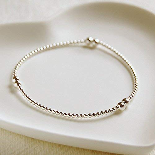 Silver Color Stretchable Beads Bracelet