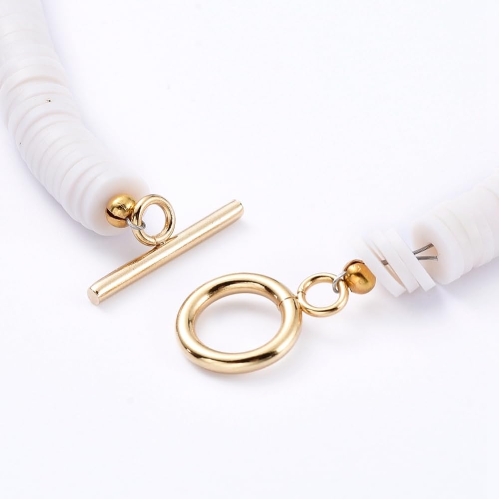 White colour Polymer clay beads necklace