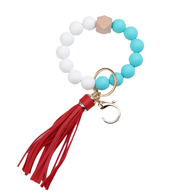 Hemasa Silicone Beaded Bracelet Outdoor Portable Keychain Creative Keychain, Backpack Pendant, Bag Charms, Birthday Gifts, Party Favors
