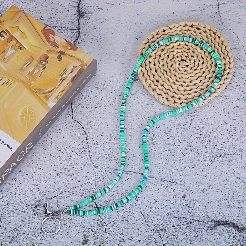 1pc Teacher Lanyard, Suitable For ID Card Badge And Key Keychain, Soft Pottery Beaded Lanyard, Suitable For Doctors, Nurses, Employees, Students, Women