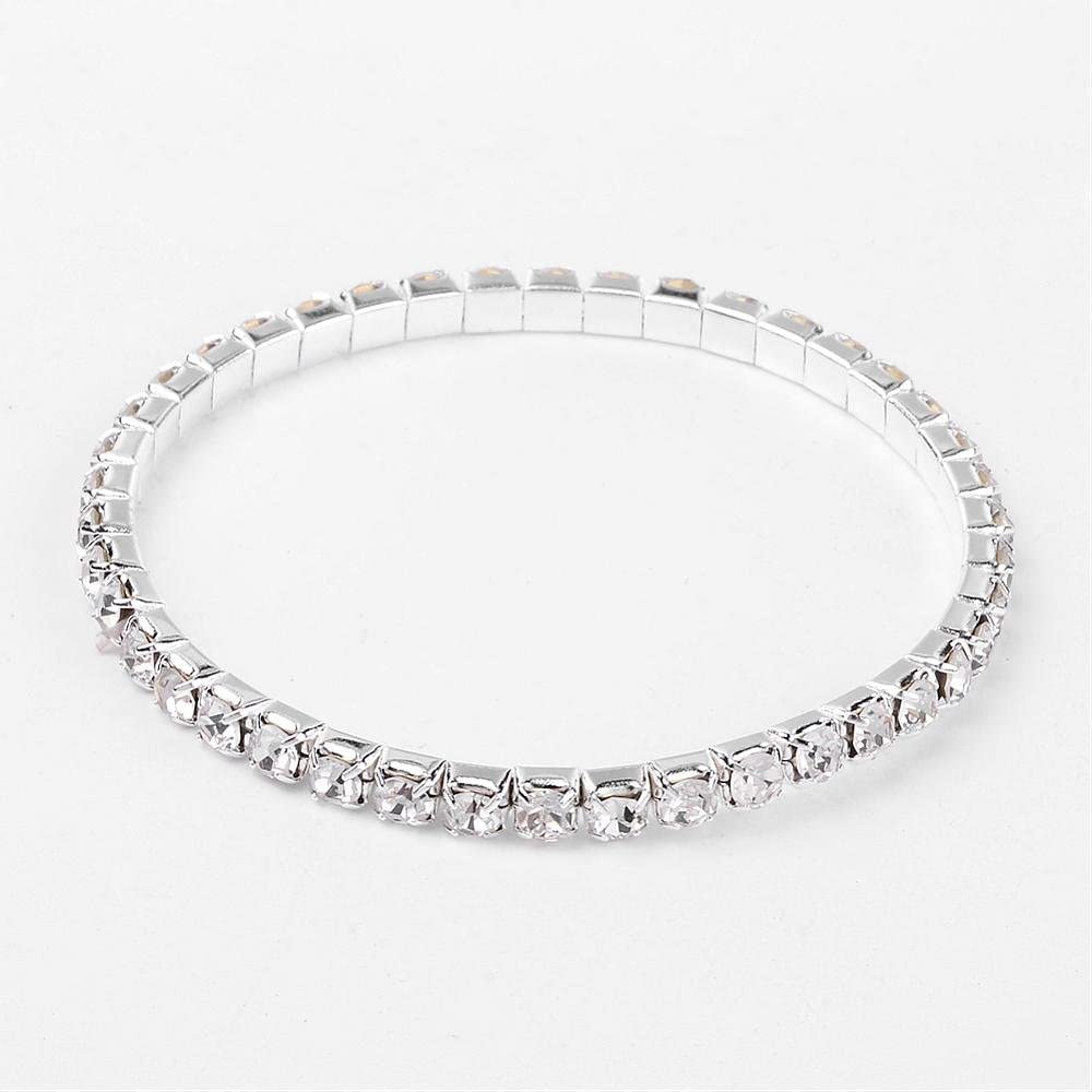 Rhinestone Tennis Stretchable Bracelet