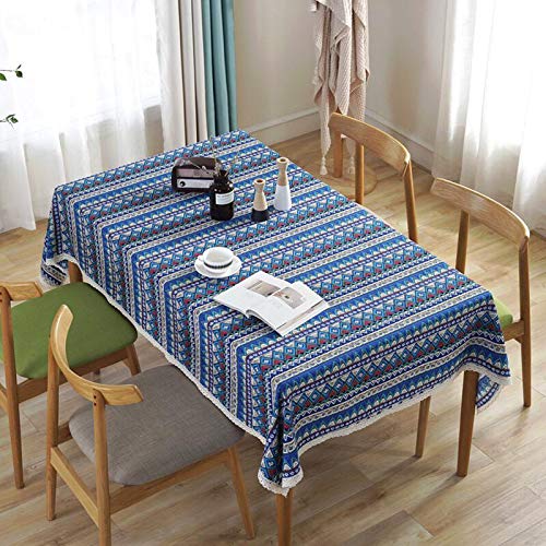 Hemasa Bohemian Style Blue Colour Tablecloth Dinner Picnic Table Cloth(140 * 180cm)