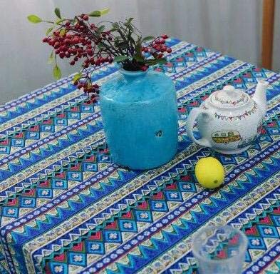 Hemasa Bohemian Style Blue Colour Tablecloth Dinner Picnic Table Cloth(140 * 180cm)