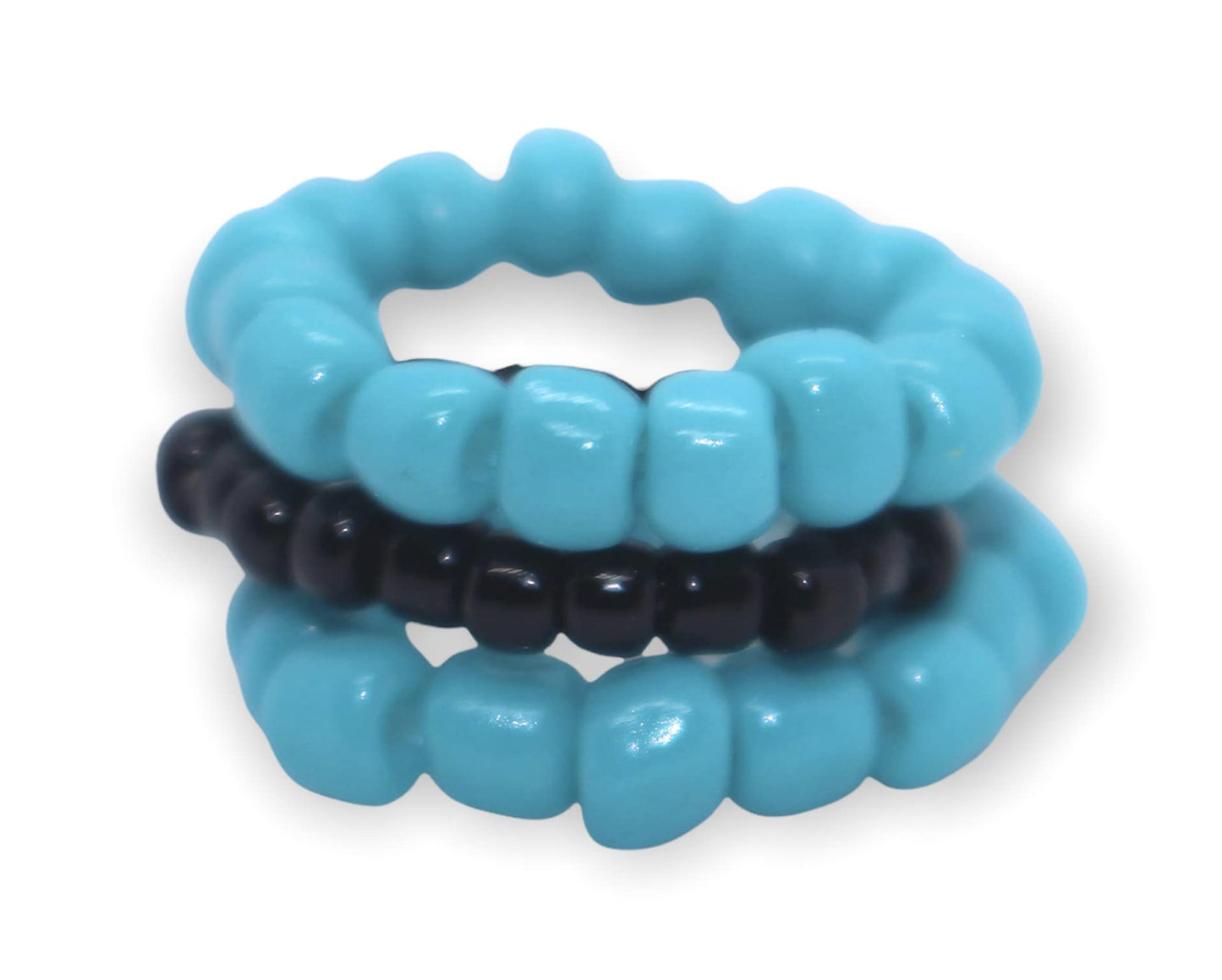 Glass Beads Elastic Toe/Finger Rings 2 Sets (Each Set has 3 Rings)