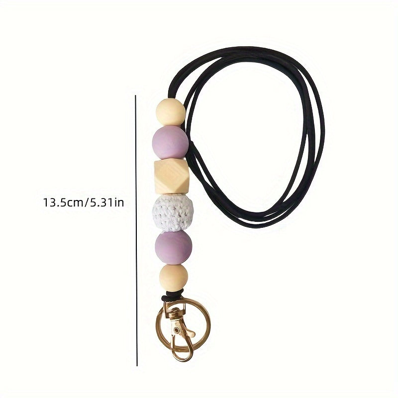 Hemasa 4-Piece Silicon Beaded Lanyard /Teachers Lanyard /Id Card Holder
