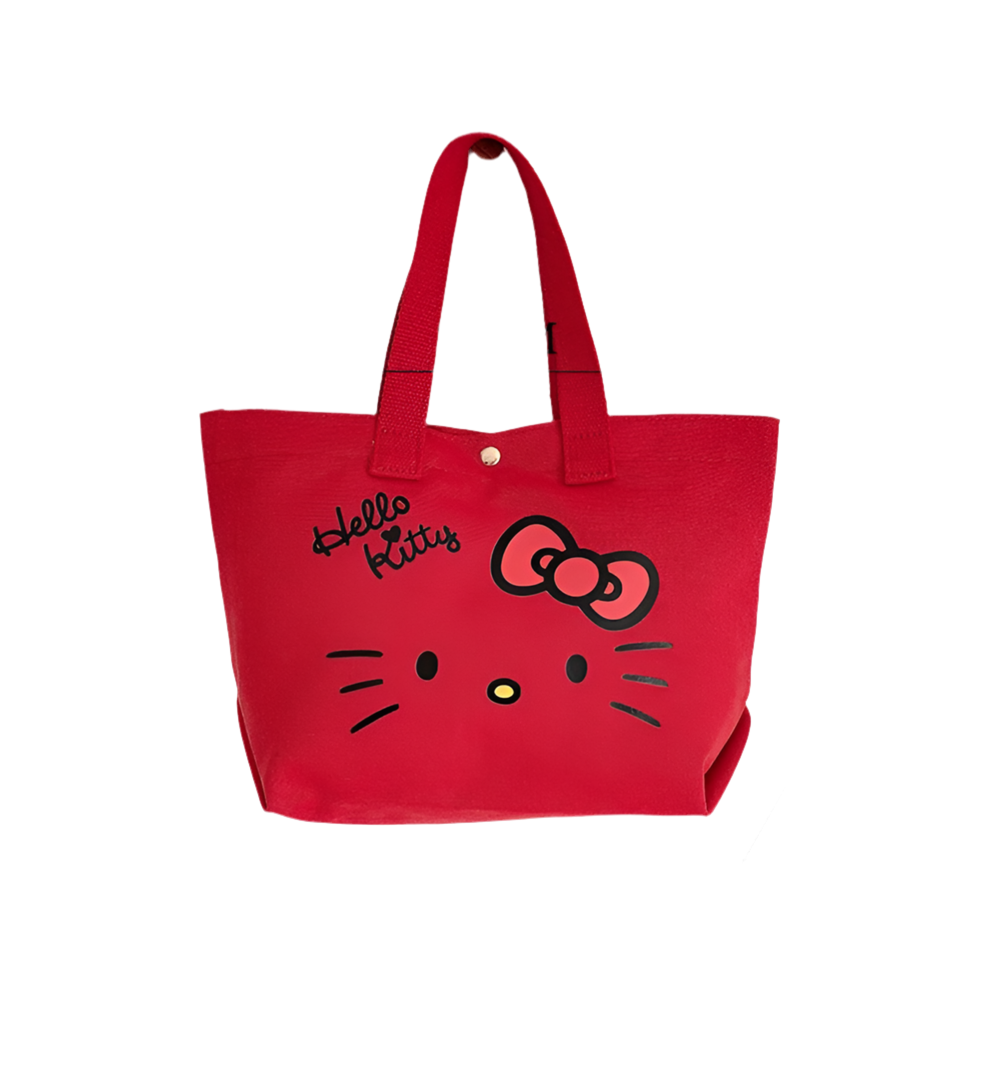 Hemasa Hello Kitty Cartoon Cosmetic /Bag Fresh Canvas Portable Mommy Bag Lunch Box Children's Snack Storage Case Purse for Girls