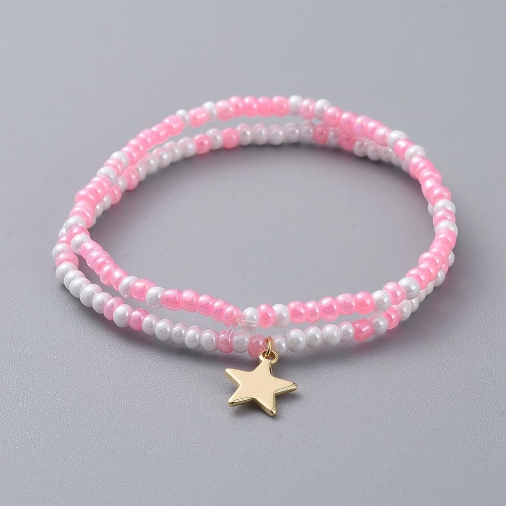 Glass Seed Beads stretchable bracelets (Set of 2)