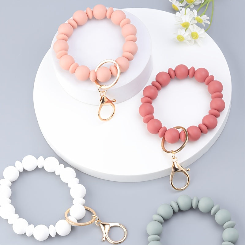 Hemasa  Silicone Beads Bracelet Key Ring for  Birthday Gift/Gift