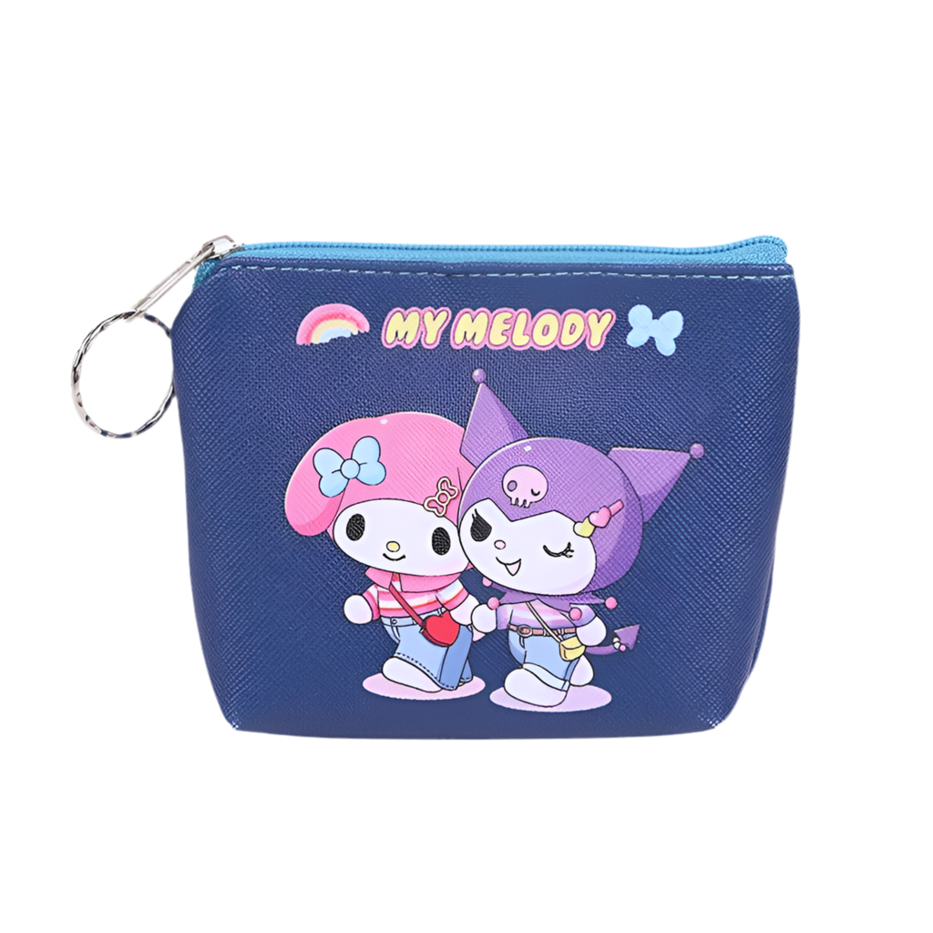 Hemasa Hello Kitty Purse Coin Purses Cartoon Printed PU Melody Cute Wallet Bag Keychains Storage Bag Sanrio Kuromi Kawaii Mini Pouch