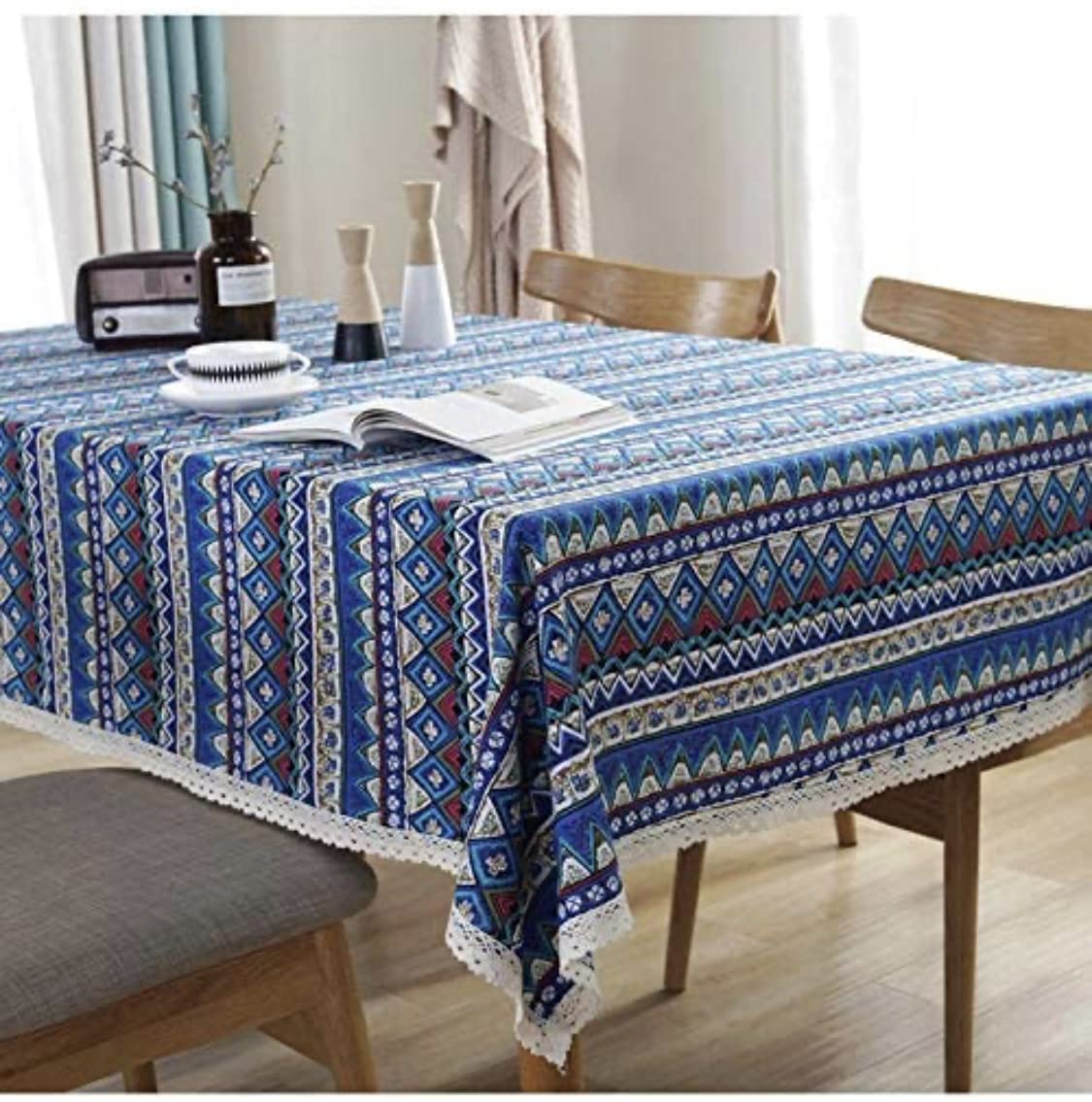 Hemasa Bohemian Style Blue Colour Tablecloth Dinner Picnic Table Cloth(140 * 180cm)
