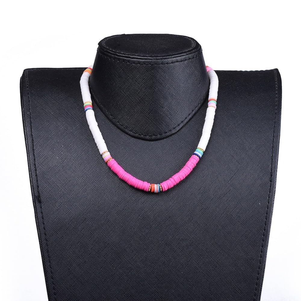 White colour Polymer clay beads necklace