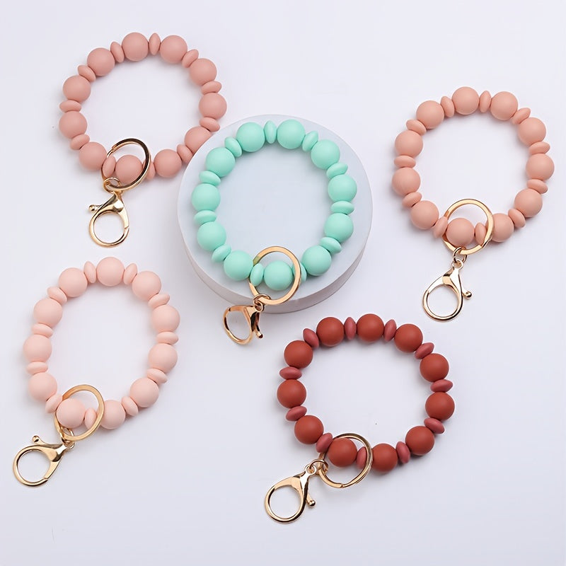 Hemasa  Silicone Beads Bracelet Key Ring for  Birthday Gift/Gift