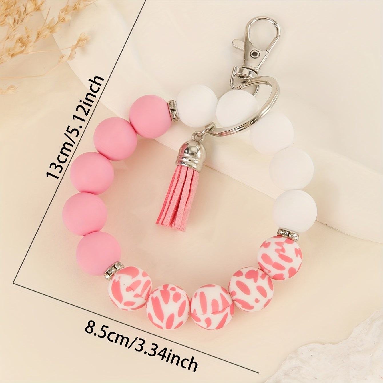 1pc Mardi Gras Day Silicone Bead Keychain - Casual Style, Non-Braided, Unplated, Car Pendant Accessory for Daily Wear