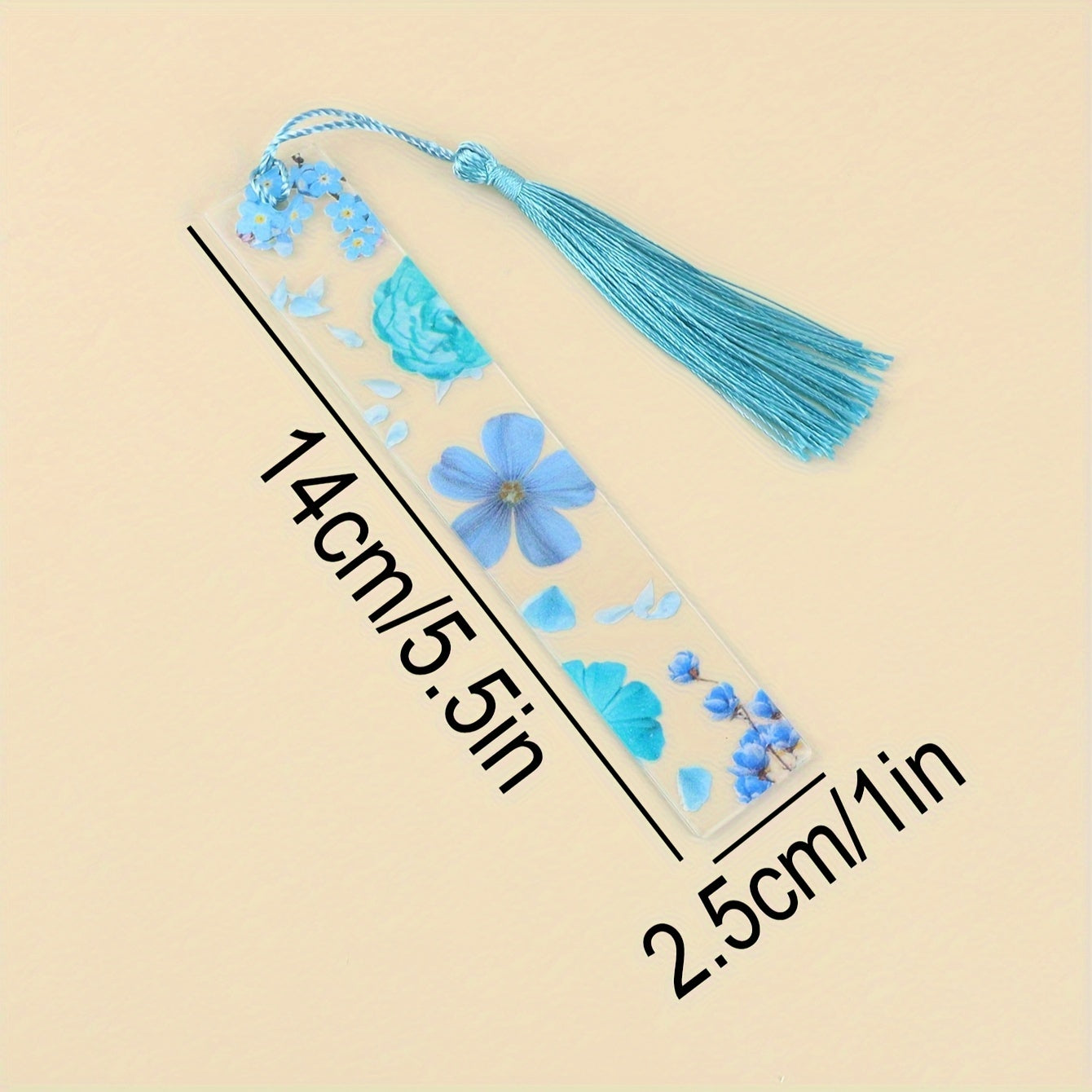 1pc Transparent Acrylic Colorful Flower Print Bookmark, Fashion Portable Office Supplies And Accessories Book Aid Bookmark