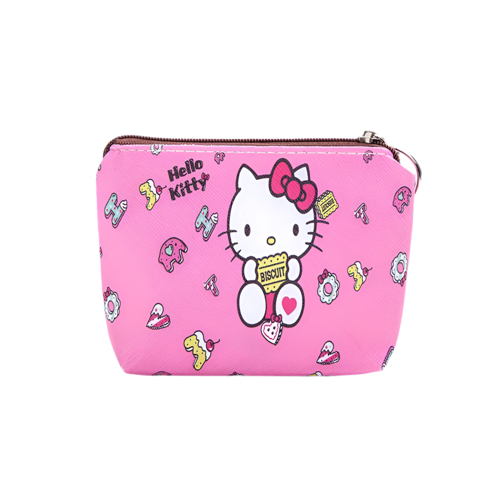 Hemasa Hello Kitty Purse Coin Purses Cartoon Printed PU Melody Cute Wallet Bag Keychains Storage Bag Sanrio Kuromi Kawaii Mini Pouch