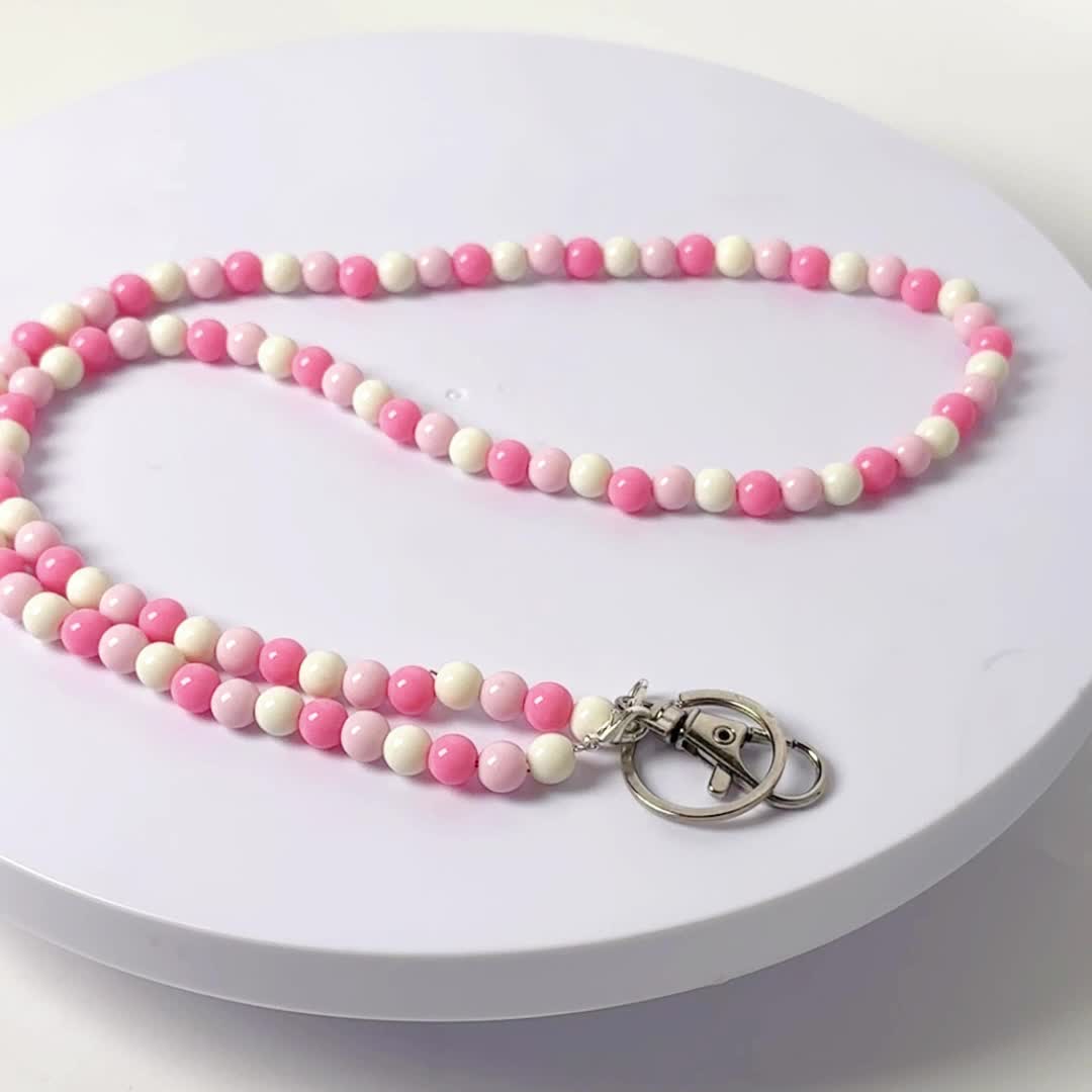 Beaded Lanyard For Women, Beaded Lanyards For ID Badges, Lanyards For Keys, Teacher Lanyard For ID Badges And Keys, Beaded Lanyard For School Student Nurse Gift