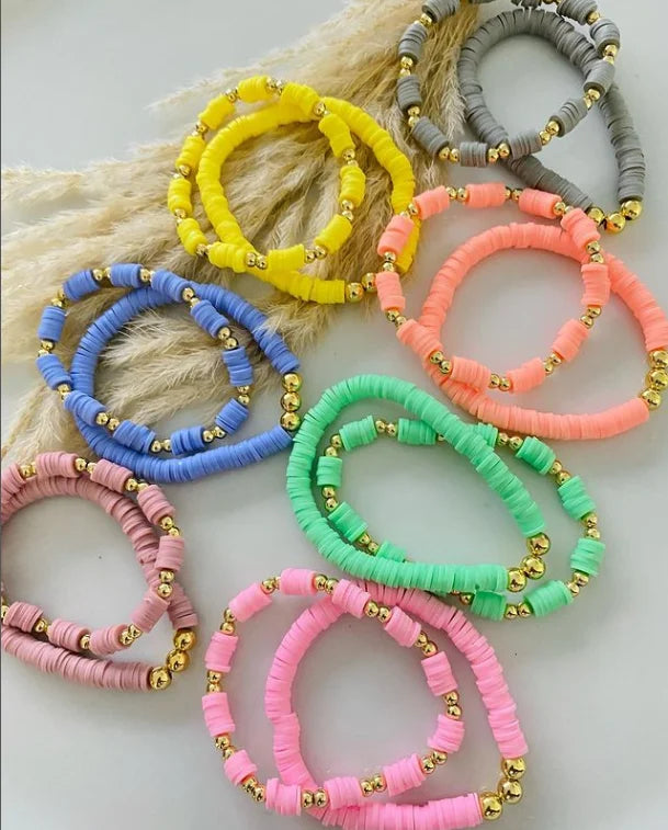 Hemasa 2pcs/set Hishi Copper Ball Beads Bracelets  for Women