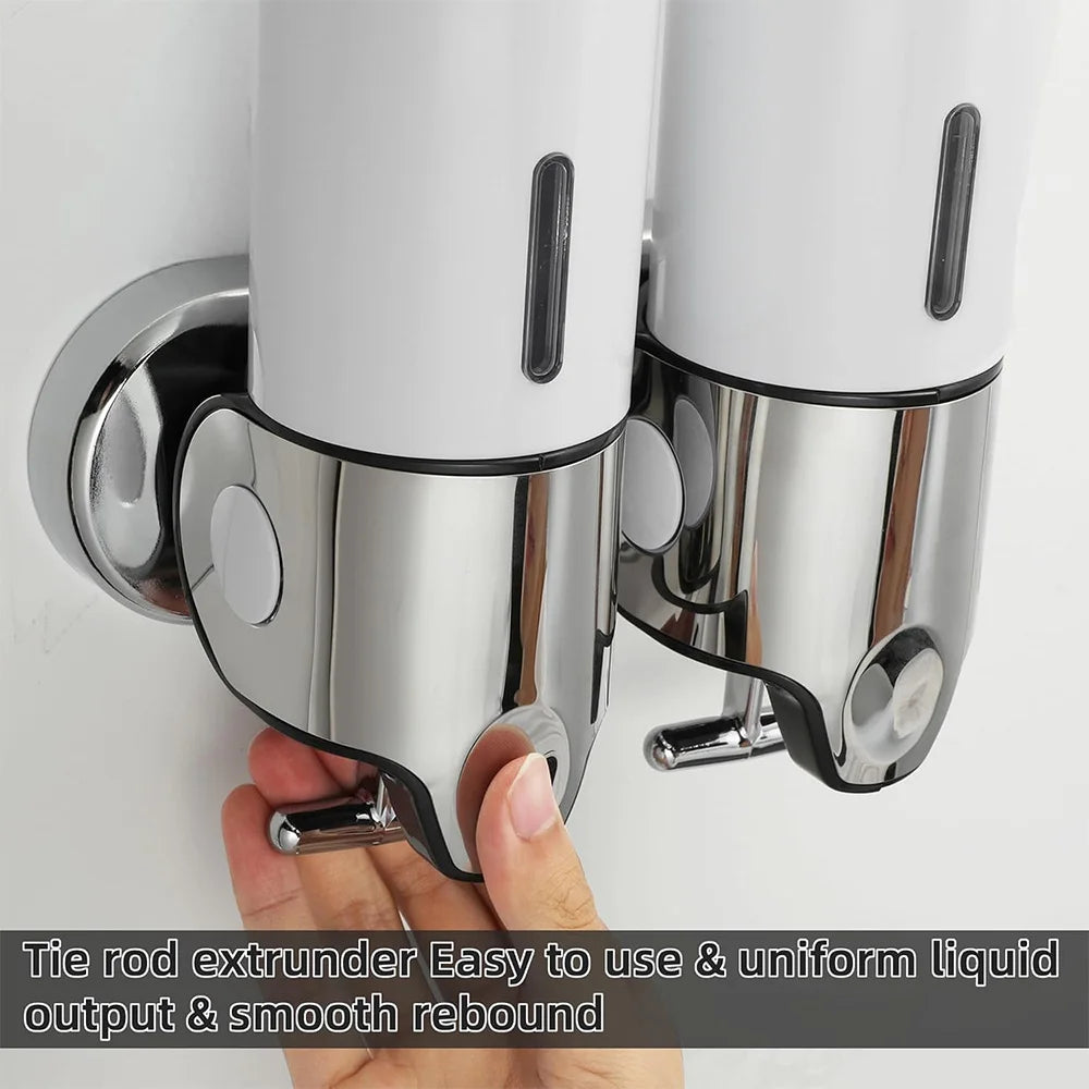 Hemasa Wall Mount Soap Dispenser Bathroom Liquid Soap Dispenser 3 Heads Manual Pressing Home Soap Shampoo Gel Shower Liquid Container